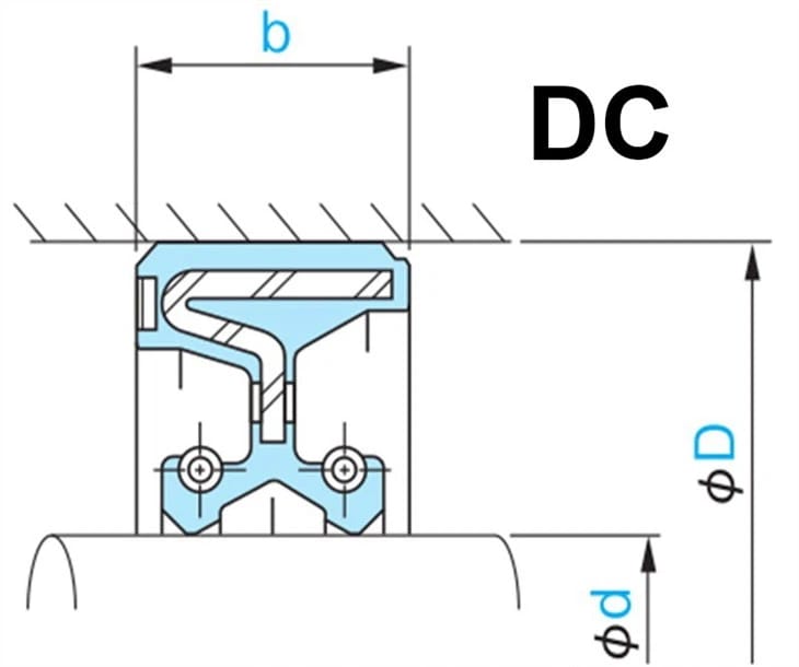 DC oil seal dimensional chart