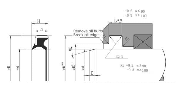 DKBI oil seal drawings