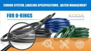 O-ring color coding system, labeling specifications and batch management