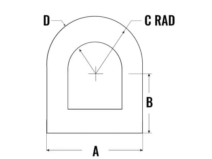 Profile 007 Hollow D-shaped extrusion
