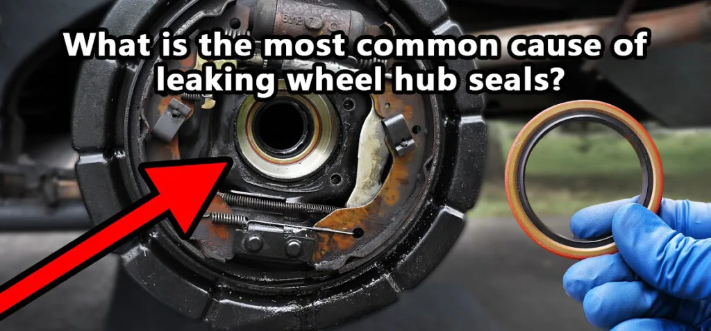 What is the most common cause of leaking wheel hub seals